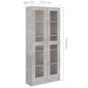 Vitrine Cabinet Concrete Grey 82.5x30.5 cm - Hipomarket UK