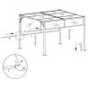 Cream White Adjustable Roof Pergola 3x3m - Hipomarket