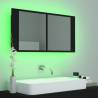 LED Bathroom Mirror Cabinet Black 90x12x45 cm - Hipomarket