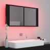 LED Bathroom Mirror Cabinet Black 90x12x45 cm - Hipomarket