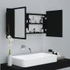 LED Bathroom Mirror Cabinet Black 90x12x45 cm - Hipomarket