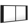 LED Bathroom Mirror Cabinet Black 90x12x45 cm - Hipomarket