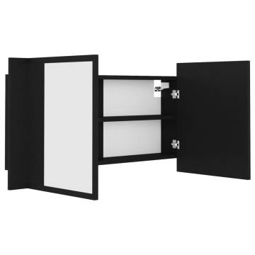 LED Bathroom Mirror Cabinet Black 90x12x45 cm - Hipomarket