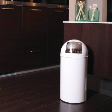 EKO Waste Bin with Push Lid 40L - Modern White Rubbish Bin