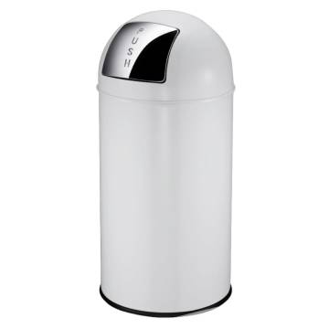 EKO Waste Bin with Push Lid 40L - Modern White Rubbish Bin