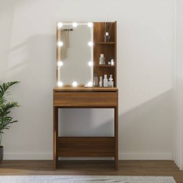 Dressing Table with LED - Brown Oak 60x40x140 cm | HipoMarket