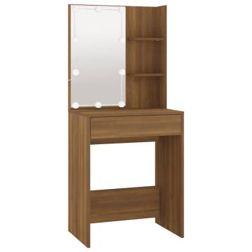 Dressing Table with LED - Brown Oak 60x40x140 cm | HipoMarket