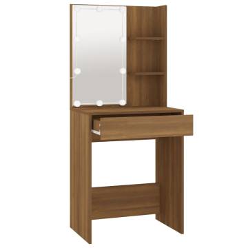 Dressing Table with LED - Brown Oak 60x40x140 cm | HipoMarket