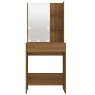 Dressing Table with LED - Brown Oak 60x40x140 cm | HipoMarket