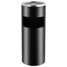 Elegant 30L Steel Black Ashtray Dustbin for Hotels & Public Areas