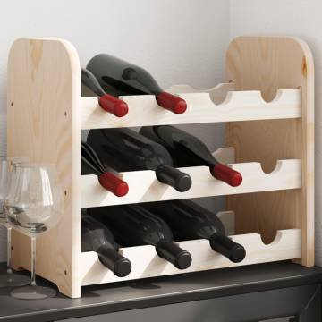 Wine Rack 43x25x37 cm – Solid Wood Pine Storage for 12 Bottles