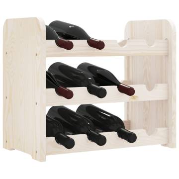 Wine Rack 43x25x37 cm – Solid Wood Pine Storage for 12 Bottles