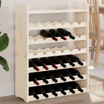 Wine Rack with Top Board - Solid Pine Wood, 36 Bottle Capacity