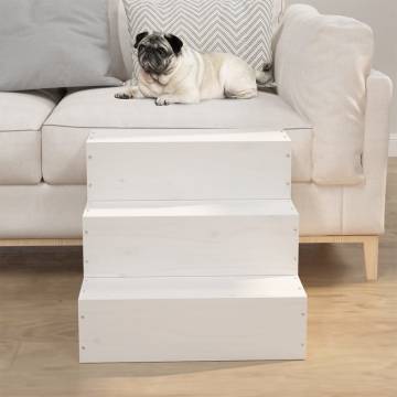 Pet Stair White - Solid Wood Pine | Easy Access for Pets