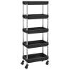 5-Tier Kitchen Trolley Black - Durable & Space-Saving