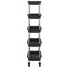 5-Tier Kitchen Trolley Black - Durable & Space-Saving