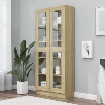 Vitrine Cabinet Sonoma Oak - Stylish 82.5x30.5 cm Storage