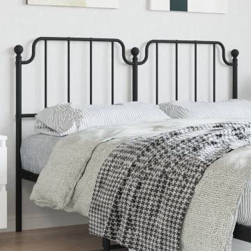 Stylish Black Metal Headboard for 140 cm Beds | HipoMarket