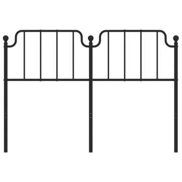 Stylish Black Metal Headboard for 140 cm Beds | HipoMarket