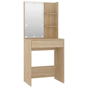 Dressing Table Set with LED - Sonoma Oak Furniture