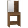 Stylish Dressing Table Set with LED - Brown Oak Finish