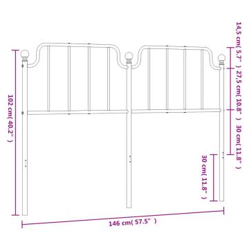 Stylish White Metal Headboard 140 cm | Hipo Market