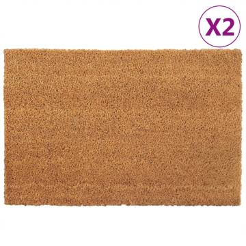 Durable Natural Coir Door Mats - 2 pcs 40x60 cm | HipoMarket