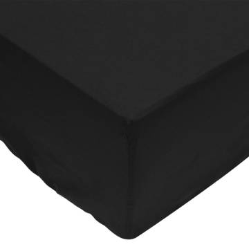 Fitted Sheets 2 pcs 180x200 cm Cotton Black - Hipomarket