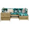 5 Piece Garden Sofa Set Impregnated Wood Pine Colour natural impregnated Number of 1 