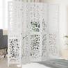 Room Divider 5 Panels White Solid Wood Paulownia Size 40 x 200 cm Number of 5 Number_of_Panels 