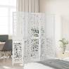 Elegant Room Divider - 5 Panels White Solid Wood Paulownia