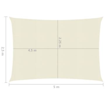 Sunshade Sail 160 g/m² Cream 2.5x5 m HDPE - Shop Now