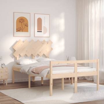 Bed Frame with Headboard - Small Double Solid Wood