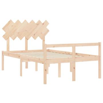 Bed Frame with Headboard - Small Double Solid Wood