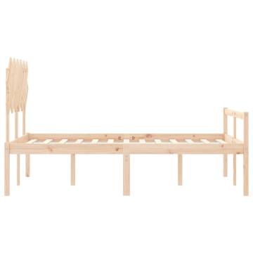 Bed Frame with Headboard - Small Double Solid Wood