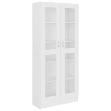 Sleek Vitrine Cabinet in White - 82.5x30.5x185.5 cm