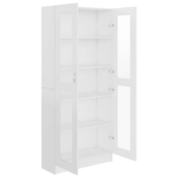 Sleek Vitrine Cabinet in White - 82.5x30.5x185.5 cm