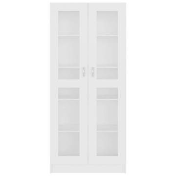 Sleek Vitrine Cabinet in White - 82.5x30.5x185.5 cm