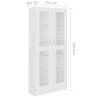 Sleek Vitrine Cabinet in White - 82.5x30.5x185.5 cm