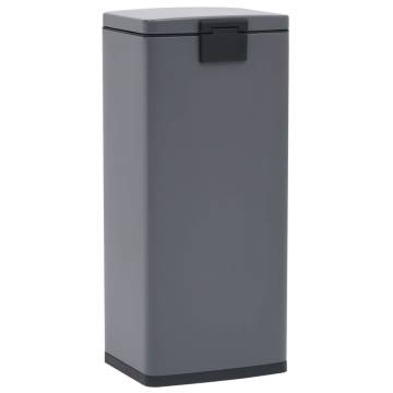 30L Grey Stainless Steel Pedal Dustbin - Anti-fingerprint