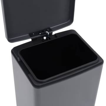 30L Grey Stainless Steel Pedal Dustbin - Anti-fingerprint