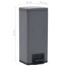 30L Grey Stainless Steel Pedal Dustbin - Anti-fingerprint