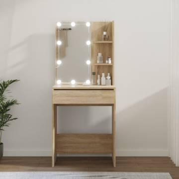 Dressing Table with LED in Sonoma Oak - Stylish & Functional