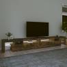 Stylish TV Cabinet with LED Lights in Smoked Oak - 290x36.5x40 cm