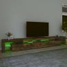 Stylish TV Cabinet with LED Lights in Smoked Oak - 290x36.5x40 cm