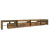 Stylish TV Cabinet with LED Lights in Smoked Oak - 290x36.5x40 cm