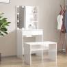 Dressing Table Set with LED High Gloss White Engineered Wood Colour high gloss white Size 60 x 40 x 140 cm Quantity in Package 1 