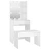 LED Dressing Table Set in High Gloss White | Hipomarket