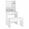 LED Dressing Table Set in High Gloss White | Hipomarket