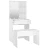 LED Dressing Table Set in High Gloss White | Hipomarket